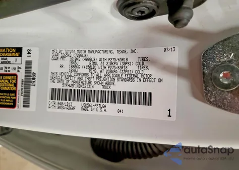 2013 Toyota Tundra Crewmax Limited from USA, damaged, VIN 5TFHW5F1XDX321314